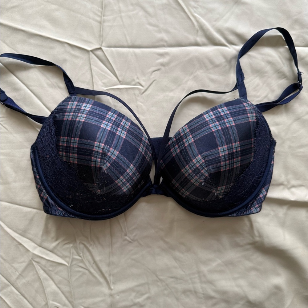 Victoria's Secret Navy Plaid Bra